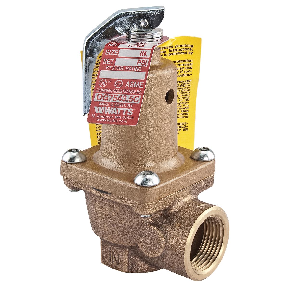 WATTS 1&quot;, 80#, PRESSURE RELIEF VALVE, 174A, 2,166,000 BTU/HR,