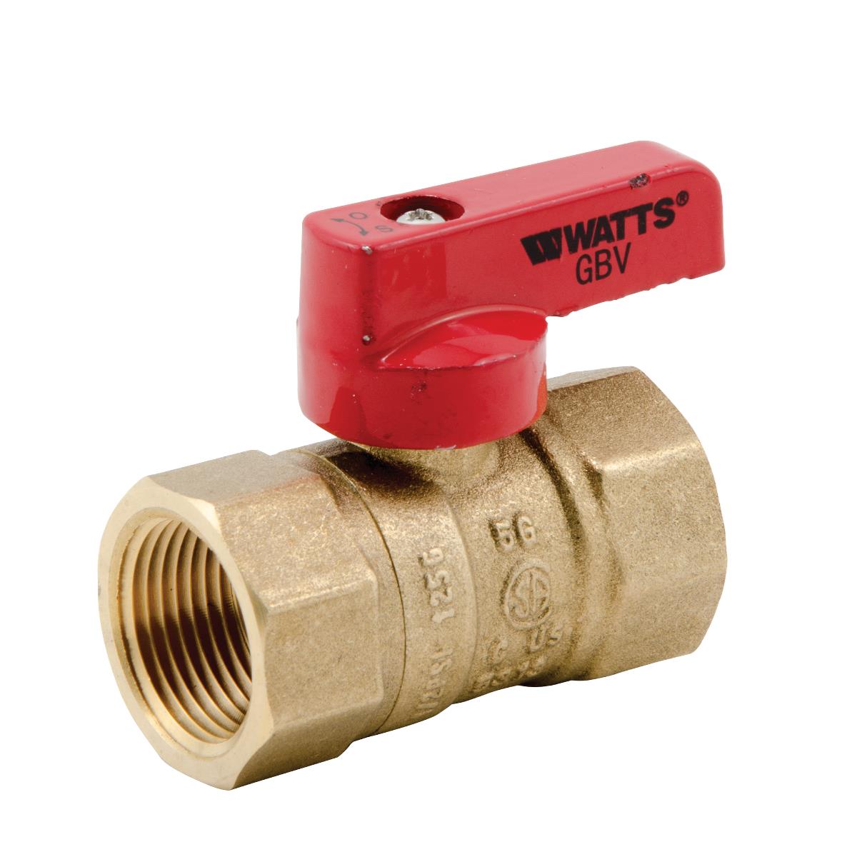 WATTS, 3/4&quot; GAS BALL VALVE, W/RED &quot;L&quot; HANDLE,