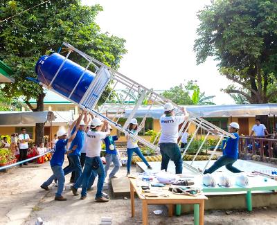 Erecting water tower
