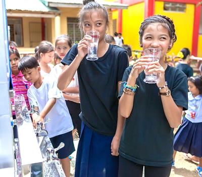 drinking clean water